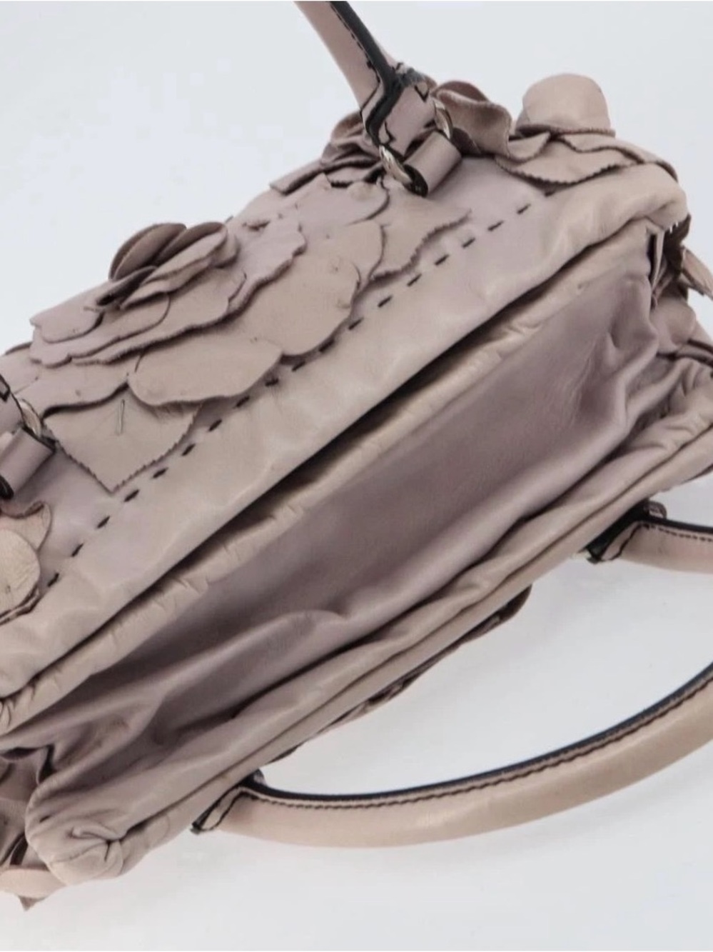 VALENTINO Hand Bag Leather Purple Silver Auth BA7522 - Picture 6 of 12